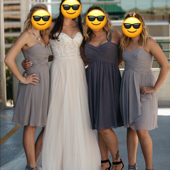 Light Gray Bridesmaid Dress (Size 4) Worn Once! - Picture 5 of 5